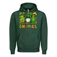 Sports Green St. Patrick's Day shamrockin' with my gnomies Zipper Hoodie - OliviaCreatesArt