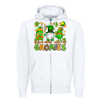 White St. Patrick's Day shamrockin' with my gnomies Zipper Hoodie - OliviaCreatesArt