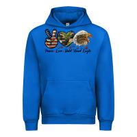 Cobalt peace love bald head eagle Urban Hoodie - LillyAllenDesigns