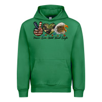 Emerald peace love bald head eagle Urban Hoodie - LillyAllenDesigns