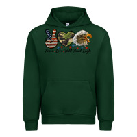 Foreset Green peace love bald head eagle Urban Hoodie - LillyAllenDesigns