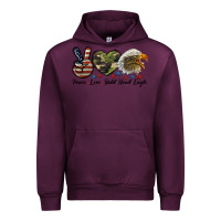 Mauve Wine peace love bald head eagle Urban Hoodie - LillyAllenDesigns