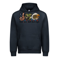Navy peace love bald head eagle Urban Hoodie - LillyAllenDesigns