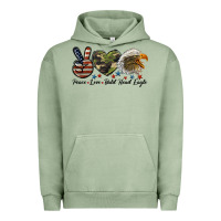 Pigment Oil Green peace love bald head eagle Urban Hoodie - LillyAllenDesigns