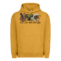 Pigment Peanut Butter peace love bald head eagle Urban Hoodie - LillyAllenDesigns