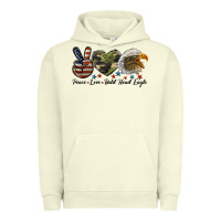 Pigment Pistachio peace love bald head eagle Urban Hoodie - LillyAllenDesigns