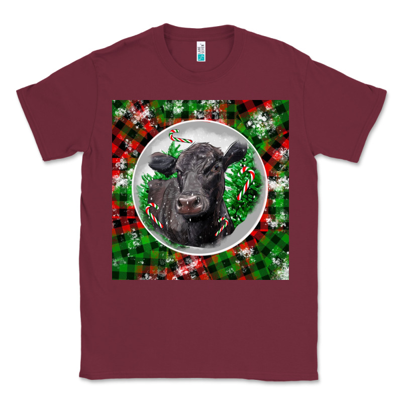Christmas Black Angus Cow Classic Tee by LillyAllenDesigns | Teevron