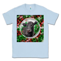 Dusty Blue christmas black angus cow Classic Tee - LillyAllenDesigns
