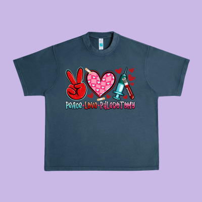 Peace Love Phlebotomy Urban Heavy Tee Designed By Artiststas