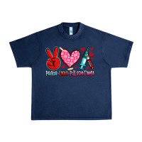 Navy peace love phlebotomy Urban Heavy Tee - Artiststas