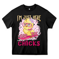 Black i'm just here for the chicks Heavy Core Tee - MaliasSmallBusiness