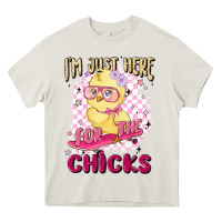Cream i'm just here for the chicks Heavy Core Tee - MaliasSmallBusiness
