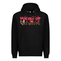 Black Pucker Up Cowboy Valentine's Day Premium Hoodie - FaDigitalArtStudio