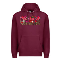 Burgundy Pucker Up Cowboy Valentine's Day Premium Hoodie - FaDigitalArtStudio