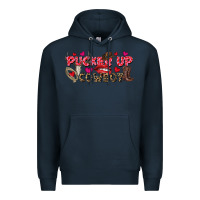 Navy Pucker Up Cowboy Valentine's Day Premium Hoodie - FaDigitalArtStudio
