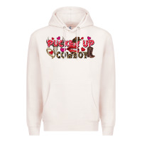 Pale Pink Pucker Up Cowboy Valentine's Day Premium Hoodie - FaDigitalArtStudio