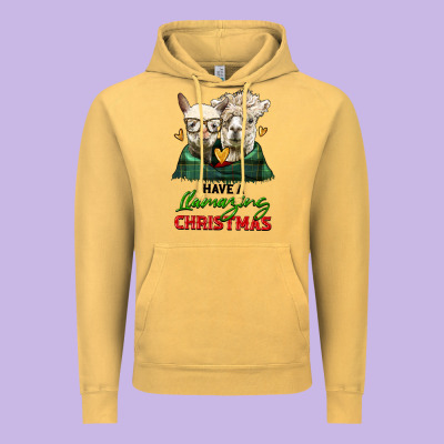 Have A Llamazing Christmas Alpaca Head Vintage Hoodie Designed By Lillyallendesigns