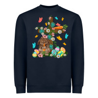 Navy Western Rabbit with Cross Easter Day Heavyweight Sweatshirt - HowdyJamesFarm