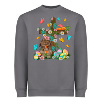 Storm Western Rabbit with Cross Easter Day Heavyweight Sweatshirt - HowdyJamesFarm