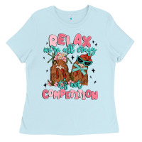 Baby Blue relax we're all crazy it's not competition Ladies Tee - MaliasSmallBusiness