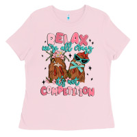Bubblegum Pink relax we're all crazy it's not competition Ladies Tee - MaliasSmallBusiness