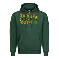 Sports Green St. Patrick's Luckiest lunch lady ever Zipper Hoodie - OliviaCreatesArt