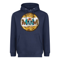 Navy american football round earrings Heavyweight Hoodie - BundleAndBundleShop