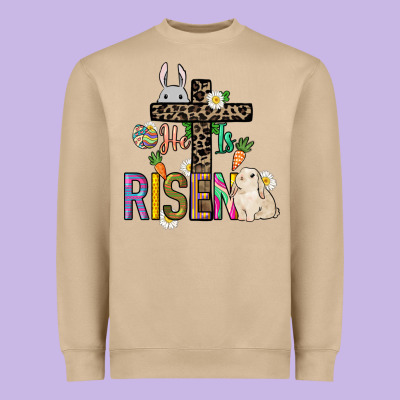 He Is Risen Easter Day Heavyweight Sweatshirt Designed By Howdyjamesfarm