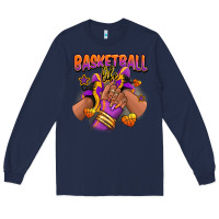 Navy Basketball life afro girl sneakers Long Sleeve Tee - RanaPortraitStore