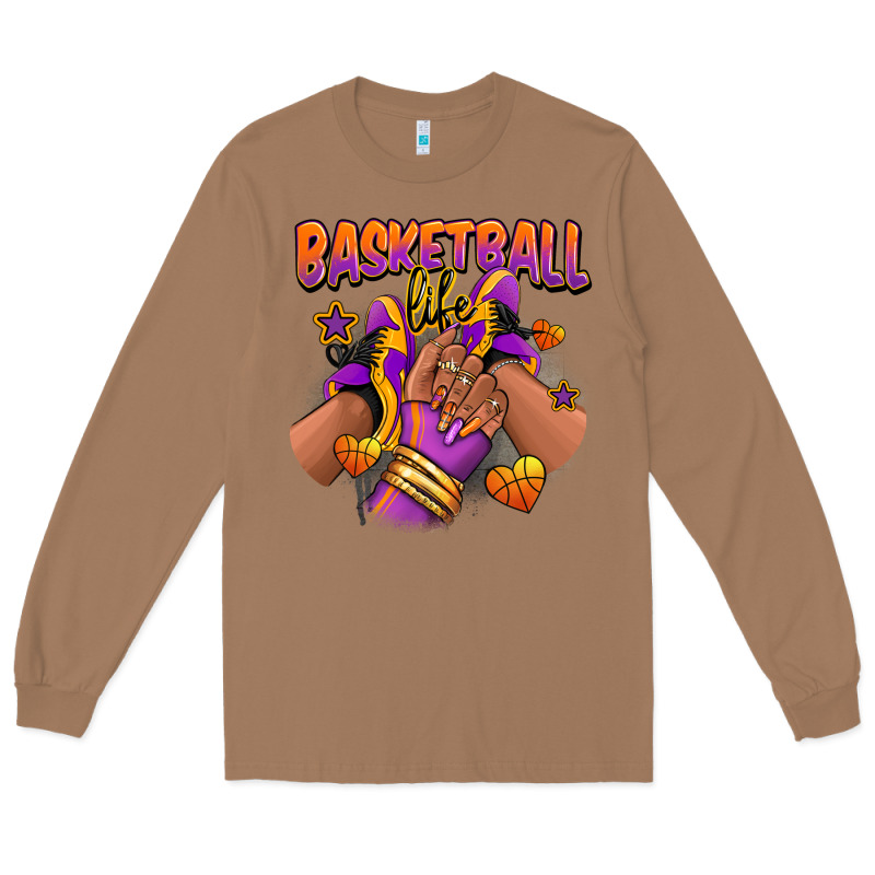 Basketball Life Afro Girl Sneakers Long Sleeve Tee by RanaPortraitStore | Teevron