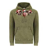 Vintage Olive christmas holstein cows Vintage Hoodie - LillyAllenDesigns