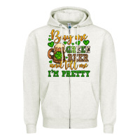 Oatmeal Heather Buy me green beer and tell me i'm pretty Zipper Hoodie - OliviaCreatesArt
