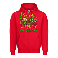 Red Buy me green beer and tell me i'm pretty Zipper Hoodie - OliviaCreatesArt