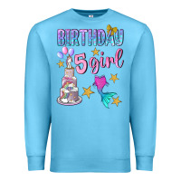 Ocean Blue birthday girl 5 Premium Sweatshirt - BundleAndBundleShop