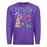 Purple birthday girl 5 Premium Sweatshirt - BundleAndBundleShop