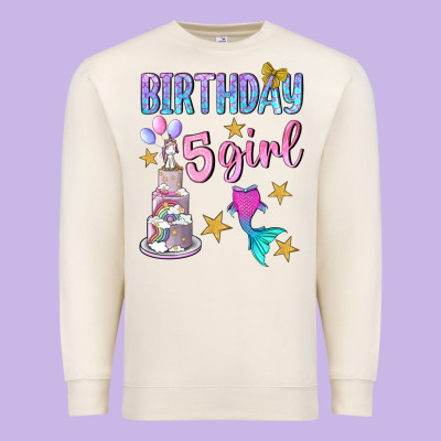 Birthday Girl 5 Premium Sweatshirt Designed By Bundleandbundleshop