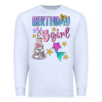 White birthday girl 5 Premium Sweatshirt - BundleAndBundleShop