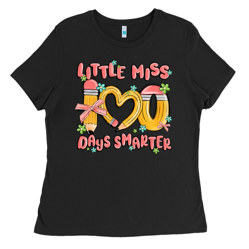 Little Miss 100 Days Smarter Ladies Tee by MaliasSmallBusiness | Teevron