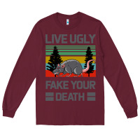Burgundy Lıve Ugly Fake Your Death Long Sleeve Tee - Bettercallsaul
