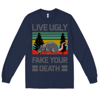 Navy Lıve Ugly Fake Your Death Long Sleeve Tee - Bettercallsaul