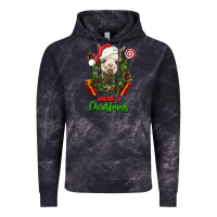 Cloud Black merry christmas alpaca face Vintage Hoodie - LillyAllenDesigns