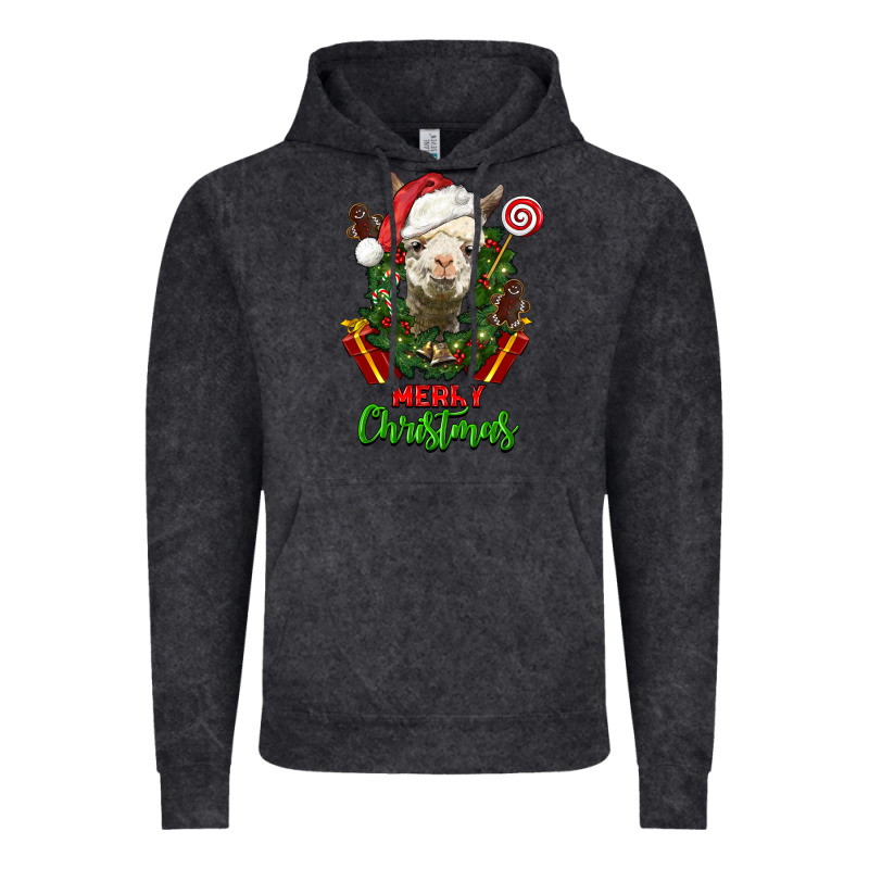 Merry Christmas Alpaca Face Vintage Hoodie by LillyAllenDesigns | Teevron