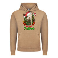 Vintage Coffee merry christmas alpaca face Vintage Hoodie - LillyAllenDesigns