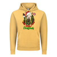 Vintage Mustard merry christmas alpaca face Vintage Hoodie - LillyAllenDesigns
