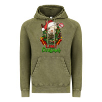 Vintage Olive merry christmas alpaca face Vintage Hoodie - LillyAllenDesigns
