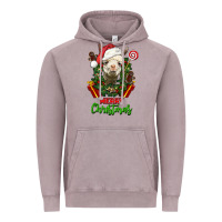 Vintage Zinc merry christmas alpaca face Vintage Hoodie - LillyAllenDesigns