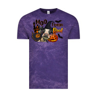 Cloud Purple Moo I Mean Boo Holstein Cow Vintage Tee - LillyAllenDesigns