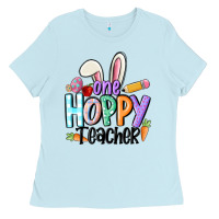 Baby Blue one hoppy teacher Ladies Tee - MaliasSmallBusiness