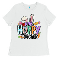 White one hoppy teacher Ladies Tee - MaliasSmallBusiness