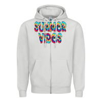 Dove Grey summer vibes tie dye doodle Zipper Hoodie - CowCowDesign